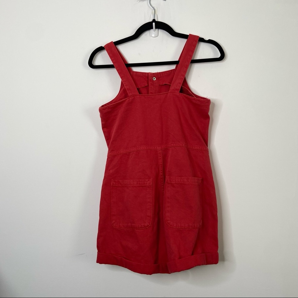 Kids Red Button-Up Overalls - Picture 3 of 12
